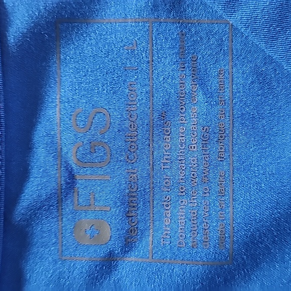 Figs Men's Large Blue Short Sleeve Aya VNeck Medical Scrub Top Tech Collection - Picture 8 of 9